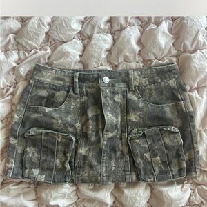 Edikted Camouflage Mini Skirt